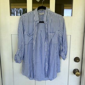 Beachlunchlounge Blue and White Striped Shirt